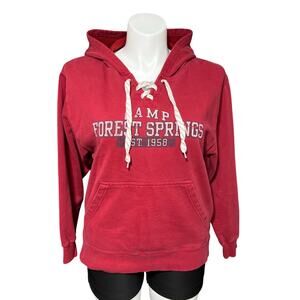 Artisans Womens Hoodie Hooded Pullover Sweatshirt Camp Forest Springs Red Medium